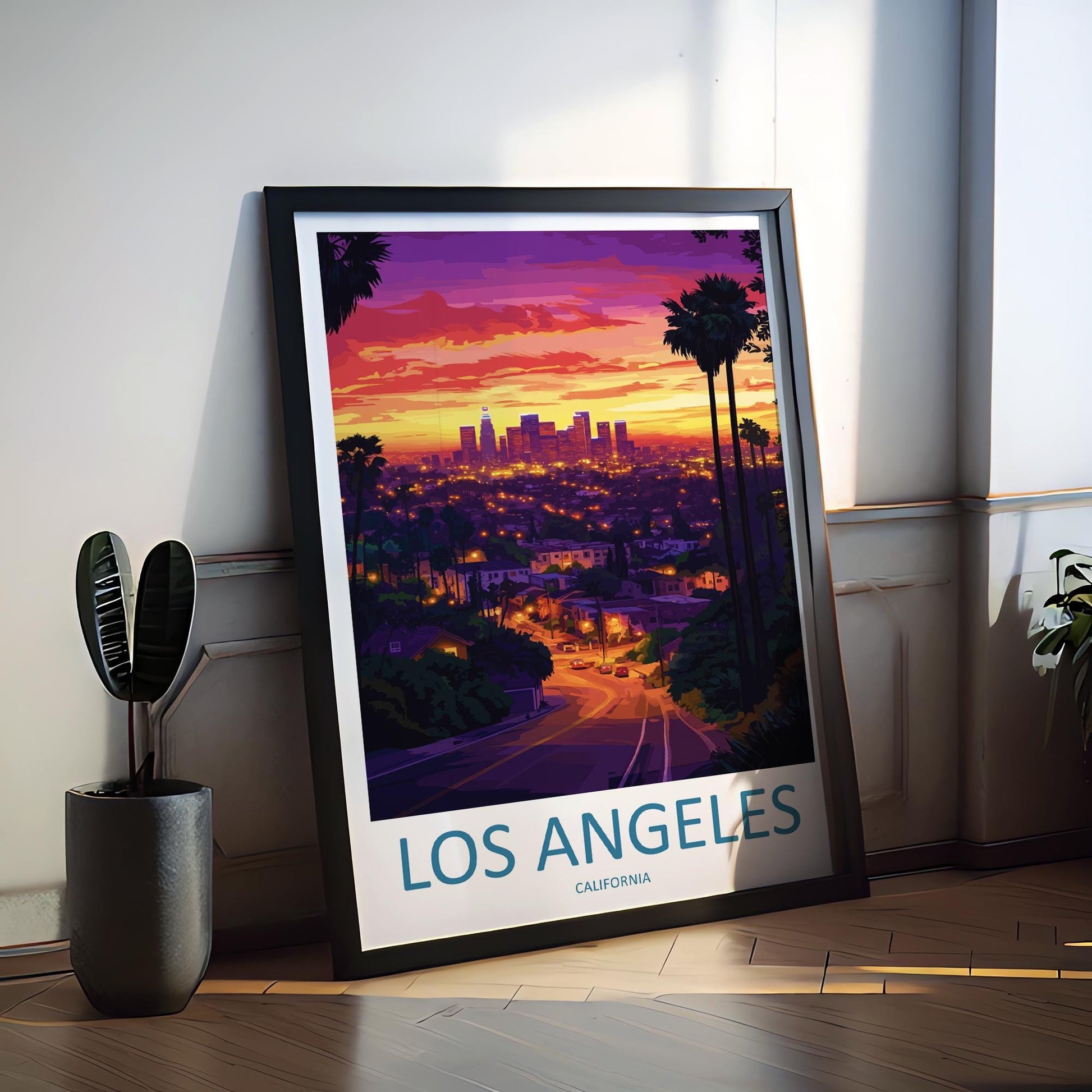 Los Angeles Travel Print Wall Art Los Angeles Wall Hanging Home Décor Los Angeles Gift Art Lovers California Art Lover Gift Los Angeles Deco