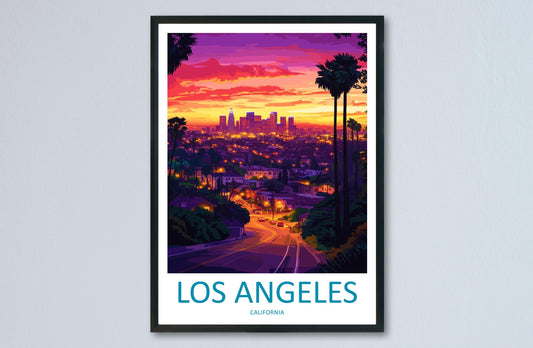 Los Angeles Travel Print Wall Art Los Angeles Wall Hanging Home Décor Los Angeles Gift Art Lovers California Art Lover Gift Los Angeles Deco