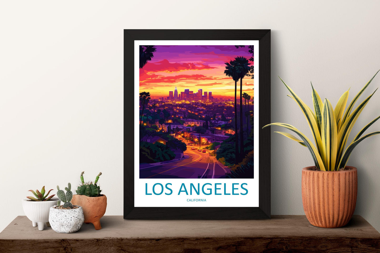 Los Angeles Travel Print Wall Art Los Angeles Wall Hanging Home Décor Los Angeles Gift Art Lovers California Art Lover Gift Los Angeles Deco