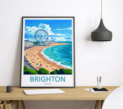 Brighton Travel Print Wall Art Brighton Wall Hanging Home Decoration Brighton Gift Art Lovers Wall Art Print Art Brighton Travel Poster
