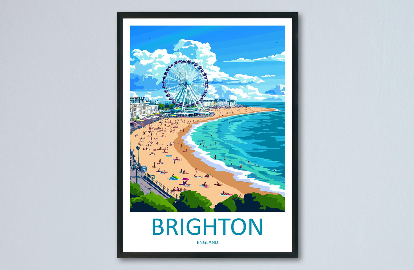 Brighton Travel Print Wall Art Brighton Wall Hanging Home Decoration Brighton Gift Art Lovers Wall Art Print Art Brighton Travel Poster