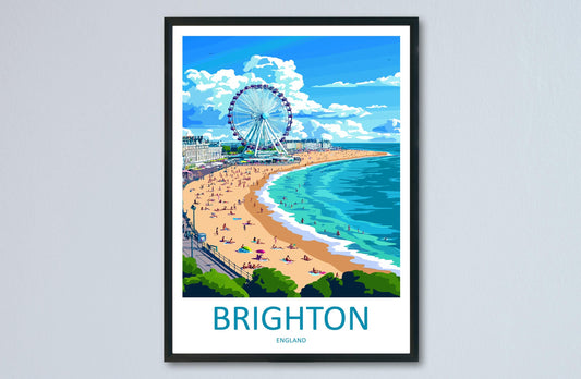 Brighton Travel Print Wall Art Brighton Wall Hanging Home Decoration Brighton Gift Art Lovers Wall Art Print Art Brighton Travel Poster
