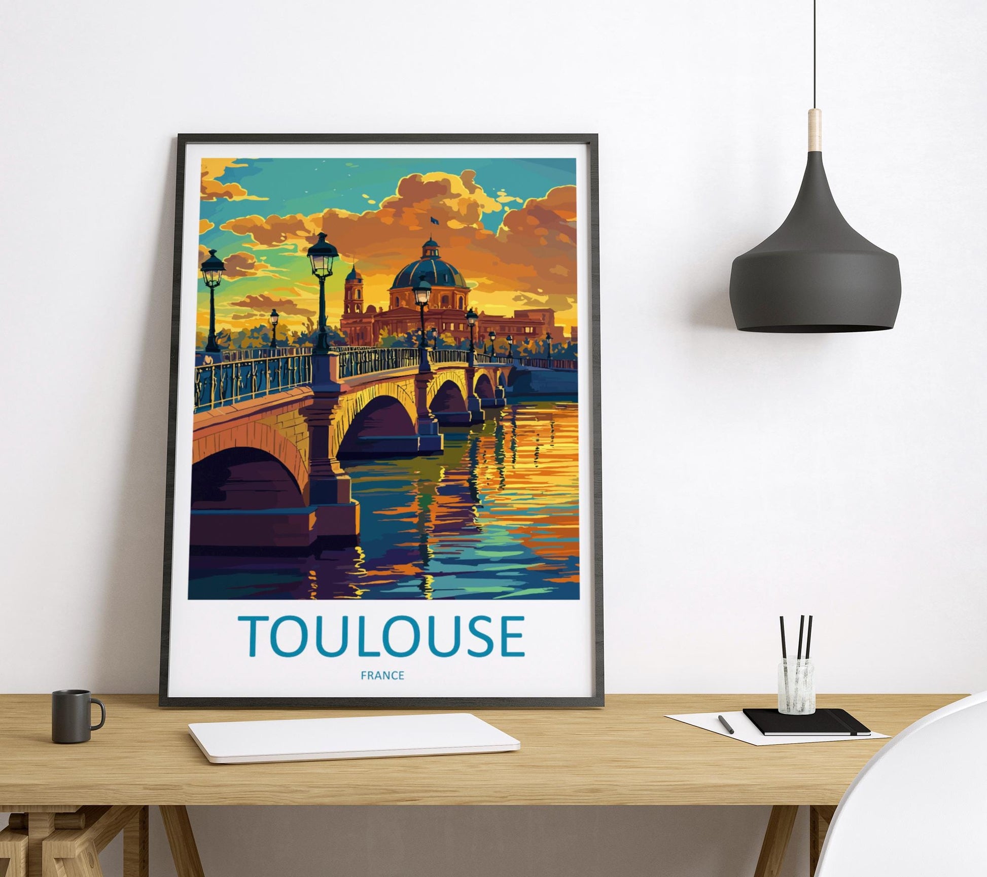 Toulouse Travel Print Wall Art Toulouse Wall Hanging Home Decoration Toulouse France Gift Art Lovers Wall Art Print Art Toulouse Travel Art
