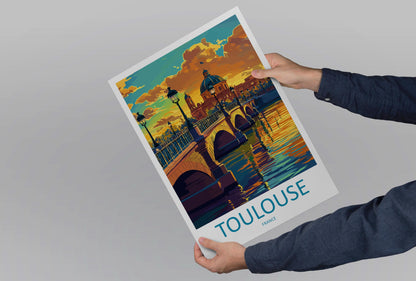 Toulouse Travel Print Wall Art Toulouse Wall Hanging Home Decoration Toulouse France Gift Art Lovers Wall Art Print Art Toulouse Travel Art