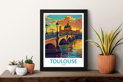 Toulouse Travel Print Wall Art Toulouse Wall Hanging Home Decoration Toulouse France Gift Art Lovers Wall Art Print Art Toulouse Travel Art