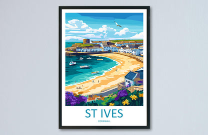 St Ives Travel Print Wall Art St Ives Wall Hanging Home Décor St Ives Gift Art Lovers Cornwall Art Lover Gift