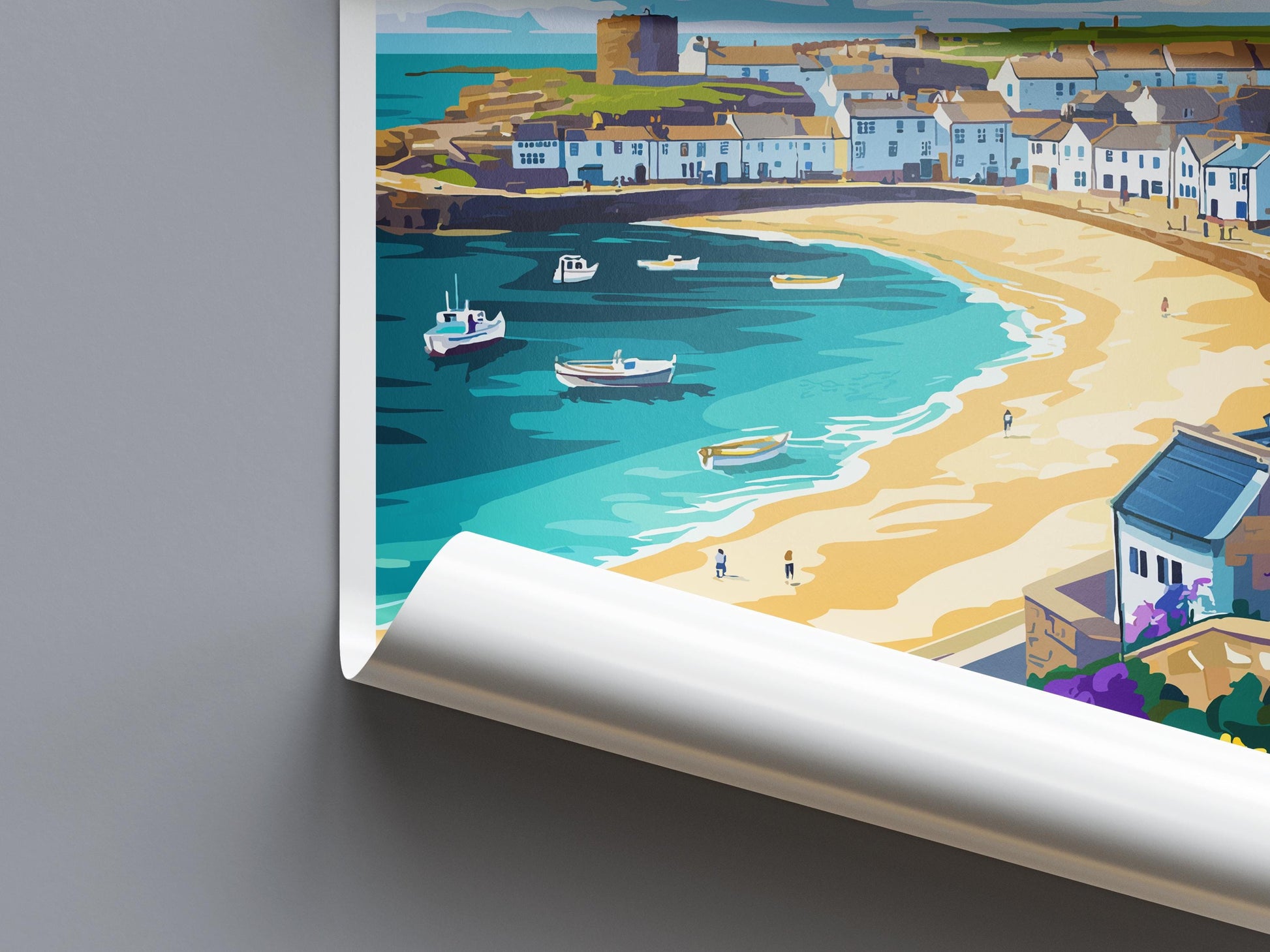 St Ives Travel Print Wall Art St Ives Wall Hanging Home Décor St Ives Gift Art Lovers Cornwall Art Lover Gift