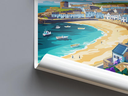St Ives Travel Print Wall Art St Ives Wall Hanging Home Décor St Ives Gift Art Lovers Cornwall Art Lover Gift