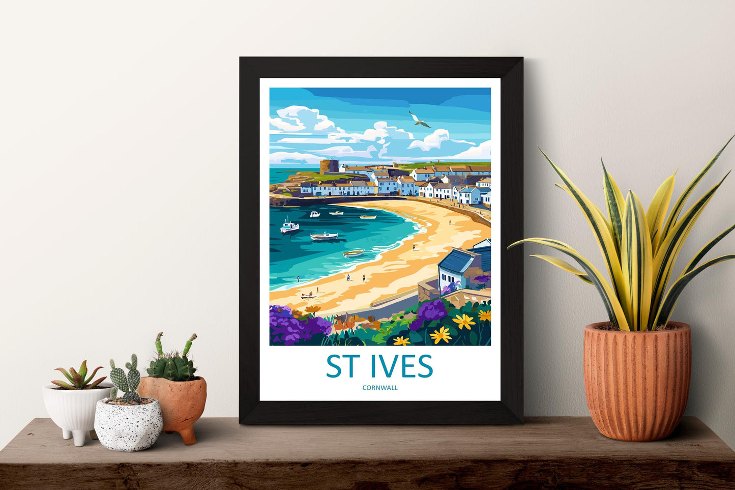 St Ives Travel Print Wall Art St Ives Wall Hanging Home Décor St Ives Gift Art Lovers Cornwall Art Lover Gift