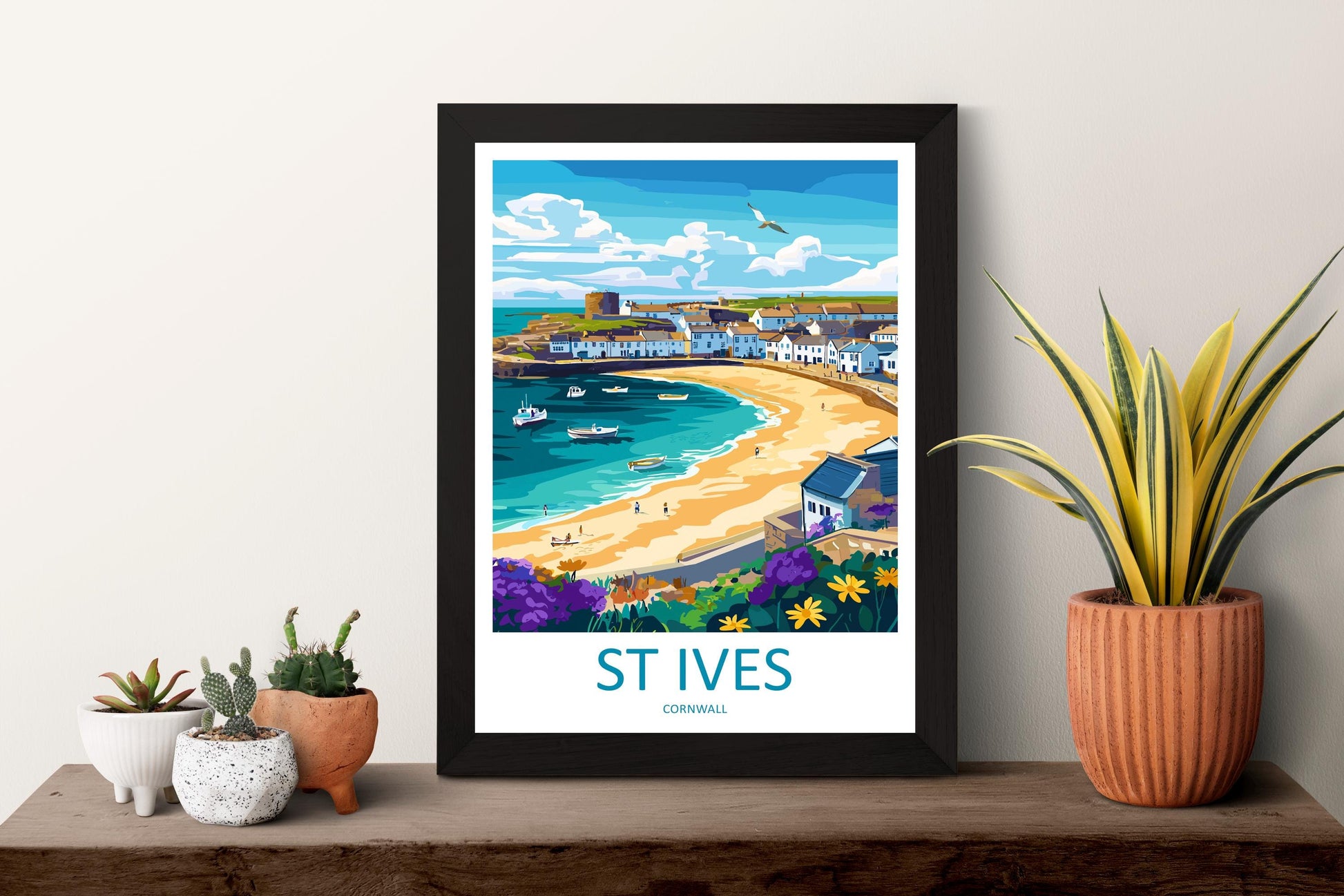 St Ives Travel Print Wall Art St Ives Wall Hanging Home Décor St Ives Gift Art Lovers Cornwall Art Lover Gift
