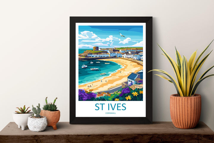 St Ives Travel Print Wall Art St Ives Wall Hanging Home Décor St Ives Gift Art Lovers Cornwall Art Lover Gift