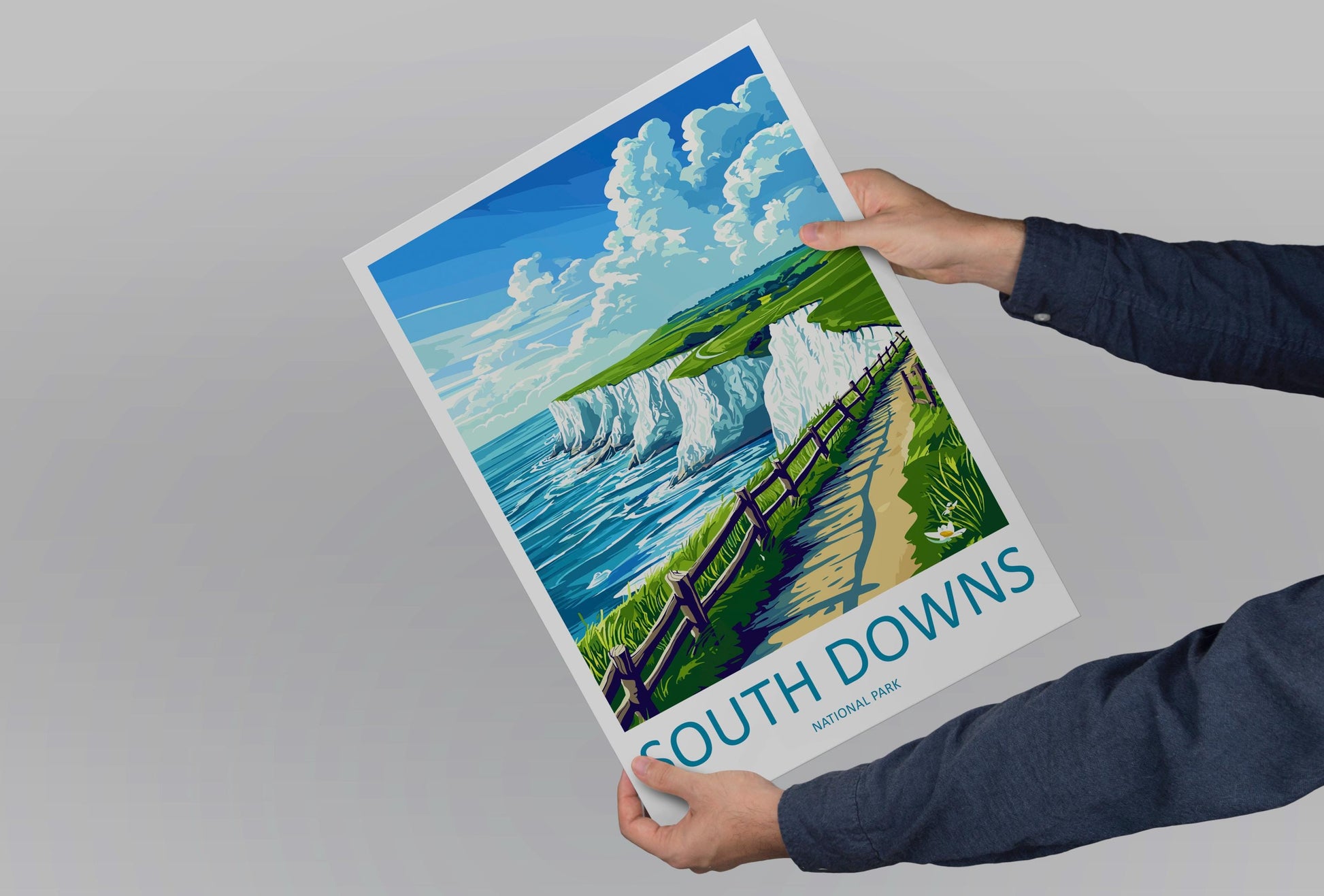 South Downs Travel Print Wall Art South Downs Wall Hanging Home Decor South Downs Gift Art Lovers Wall Art AONB Wall Print AONB Travel Print
