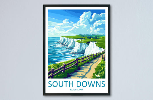 South Downs Travel Print Wall Art South Downs Wall Hanging Home Decor South Downs Gift Art Lovers Wall Art AONB Wall Print AONB Travel Print