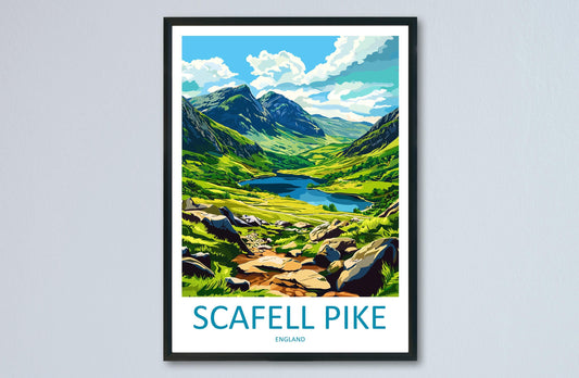 Scafell Pike Travel Print Wall Art Scafell Pike Wall Hanging Home Décor Scafell Pike Gift Art Lovers England Art Lover Gift Scafell Pike