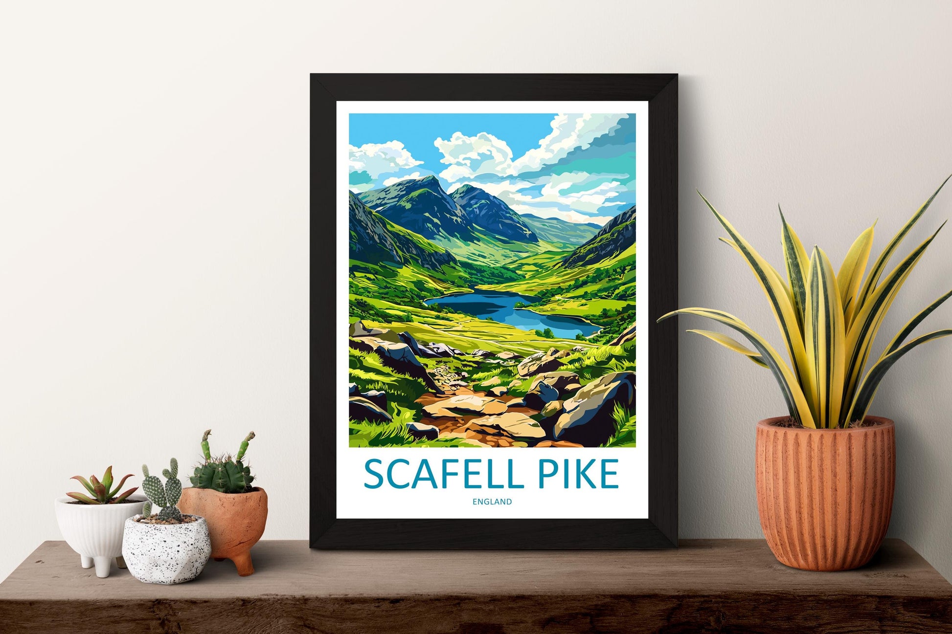 Scafell Pike Travel Print Wall Art Scafell Pike Wall Hanging Home Décor Scafell Pike Gift Art Lovers England Art Lover Gift Scafell Pike