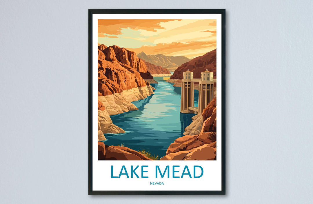 Lake Mead Travel Print Lake Mead Wall Decor Nevada Lake Mead Art Lake Mead Wall Art Nevada Poster Gift Lake Mead Nevada Lake Mead Poster