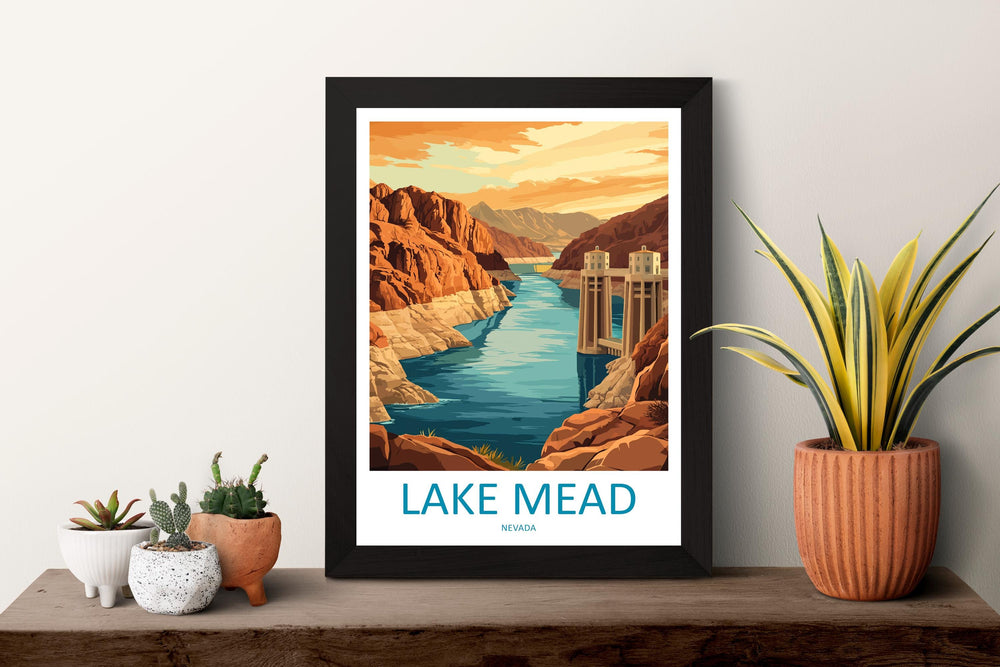 Lake Mead Travel Print Lake Mead Wall Decor Nevada Lake Mead Art Lake Mead Wall Art Nevada Poster Gift Lake Mead Nevada Lake Mead Poster