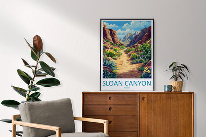 Sloan Canyon Travel Print Sloan Canyon Wall Decor Nevada Sloan Canyon Art Sloan Canyon Wall Art Nevada Poster Gift Sloan Canyon Nevada Print