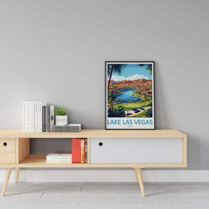 Lake Las Vegas Travel Print Lake Las Vegas Wall Decor Nevada Lake Las Vegas Art Lake Las Vegas Wall Art Nevada Poster Gift Lake Las Vegas