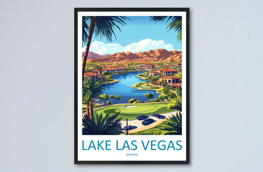 Lake Las Vegas Travel Print Lake Las Vegas Wall Decor Nevada Lake Las Vegas Art Lake Las Vegas Wall Art Nevada Poster Gift Lake Las Vegas