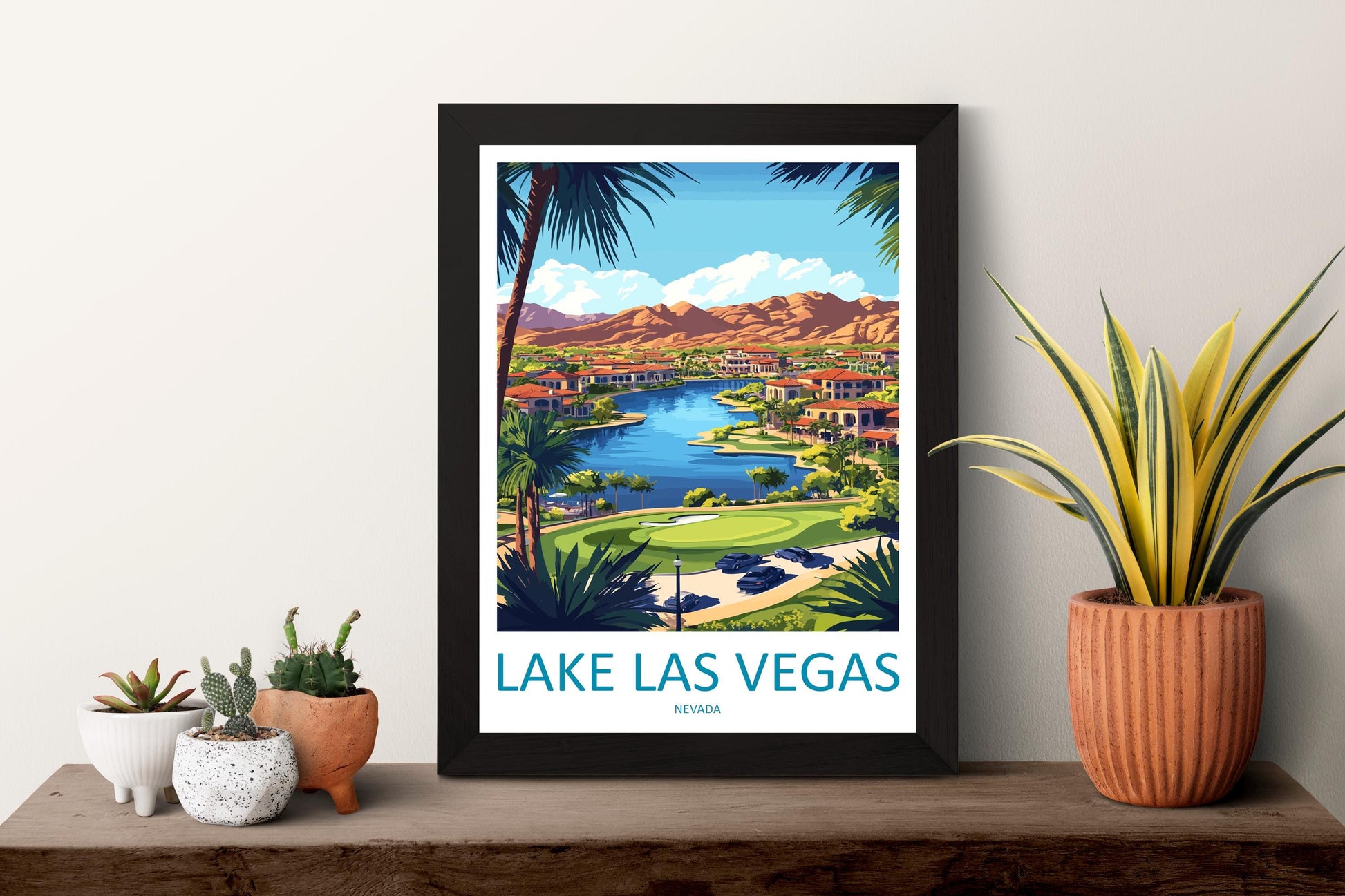 Lake Las Vegas Travel Print Lake Las Vegas Wall Decor Nevada Lake Las Vegas Art Lake Las Vegas Wall Art Nevada Poster Gift Lake Las Vegas