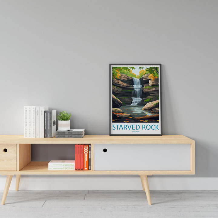 Starved Rock State Park Travel Print Starved Rock Wall Decor Illinois Starved Rock Art Starved Rock Wall Art Poster Gift Starved Rock Poster