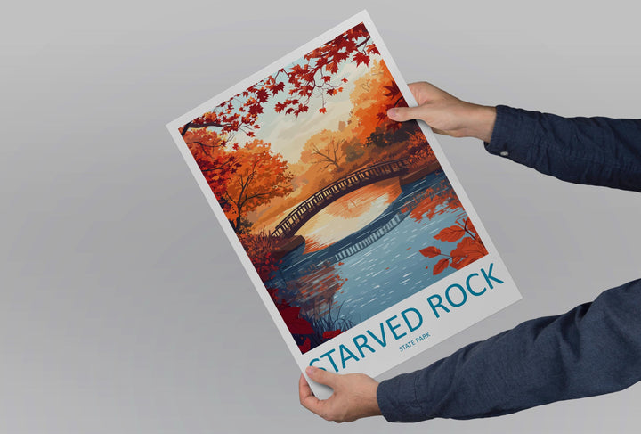 Starved Rock State Park Travel Print Starved Rock Wall Decor Illinois Starved Rock Art Starved Rock Wall Art Poster Gift Starved Rock Poster