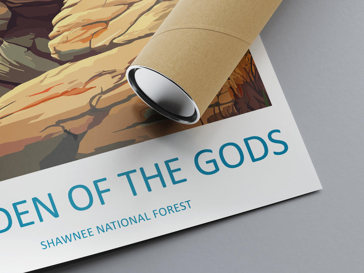 Garden of the Gods Travel Print Shawnee National Forest Wall Decor Illinois Garden of the Gods Art Shawnee Wall Art Poster Gift Illinois Art
