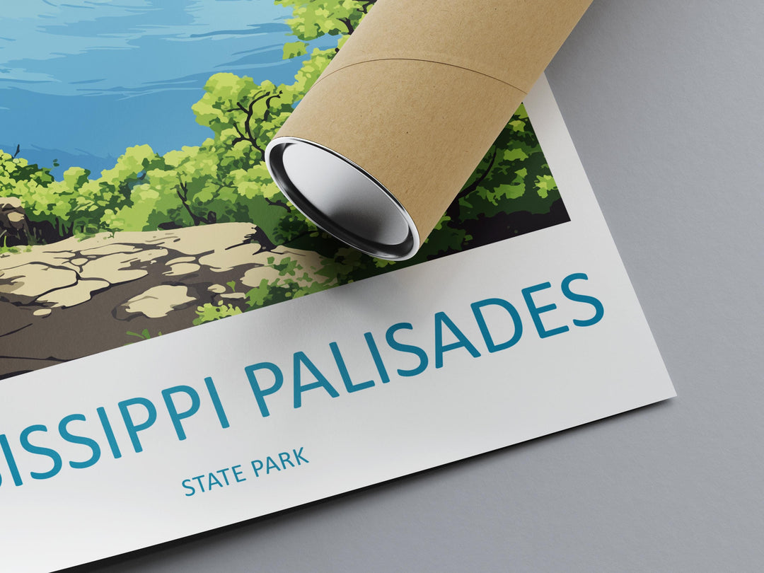 Mississippi Palisades State Park Travel Print Mississippi Palisades Wall Decor Illinois Mississippi Palisades Art Mississippi Palisades