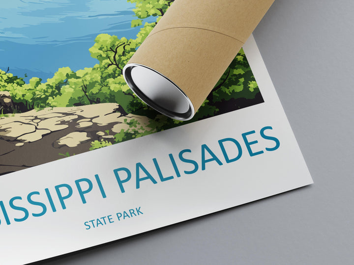 Mississippi Palisades State Park Travel Print Mississippi Palisades Wall Decor Illinois Mississippi Palisades Art Mississippi Palisades