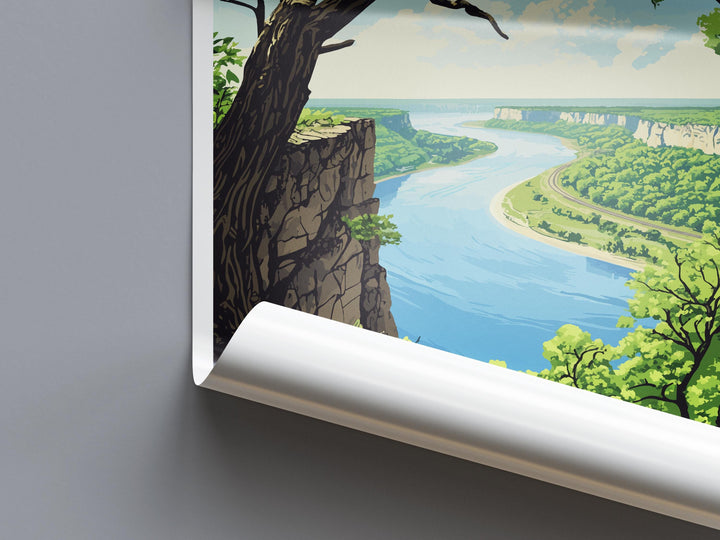 Mississippi Palisades State Park Travel Print Mississippi Palisades Wall Decor Illinois Mississippi Palisades Art Mississippi Palisades