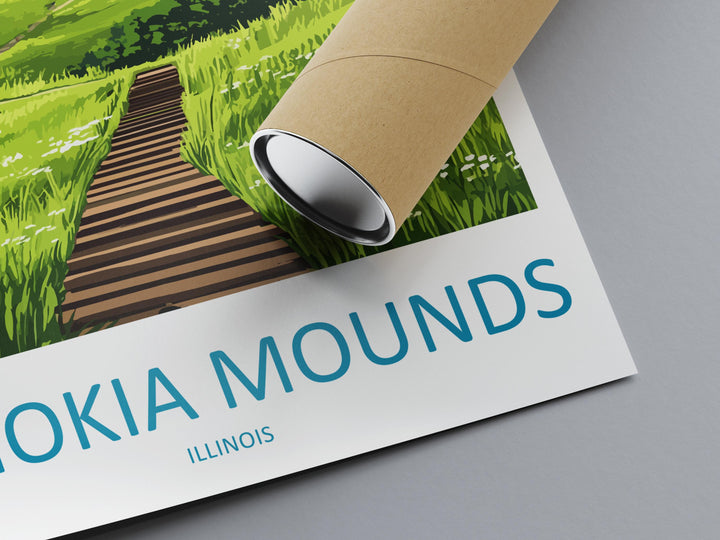 Cahokia Mounds Travel Print Cahokia Mounds Wall Decor Illinois Cahokia Mounds Art Cahokia Mounds Wall Art Poster Gift Cahokia Mounds Print