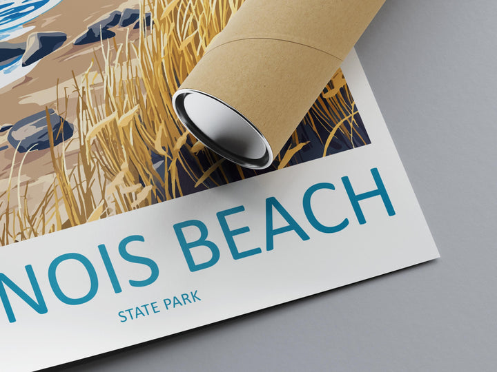 Illinois Beach State Park Travel Print Illinois Beach Wall Decor Illinois Beach Art Illinois Beach Wall Art Illinois Poster Gift Illinois