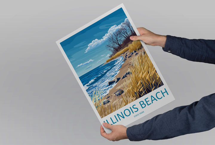 Illinois Beach State Park Travel Print Illinois Beach Wall Decor Illinois Beach Art Illinois Beach Wall Art Illinois Poster Gift Illinois