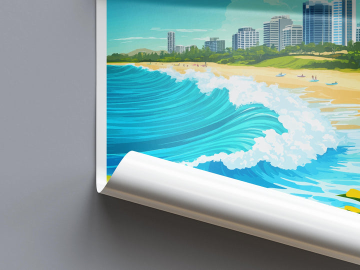 Snapper Rocks Travel Print Snapper Rocks Wall Decor Australia Snapper Rocks Art Snapper Rocks Wall Art Queensland Poster Gift for Surf Lover