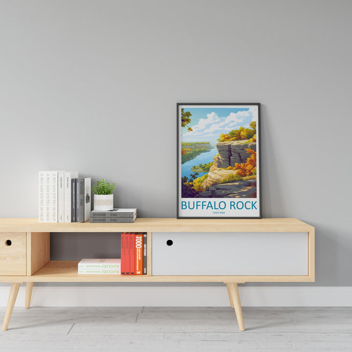Buffalo Rock State Park Travel Print Buffalo Rock Wall Decor Illinois Buffalo Rock Art Buffalo Rock Wall Art Illinois Poster Gift Nature