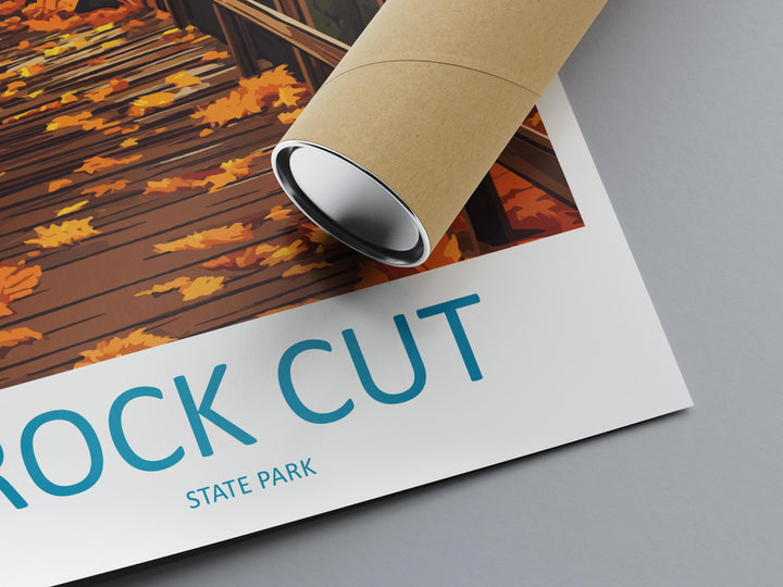 Rock Cut State Park Travel Print Rock Cut Wall Decor Illinois Rock Cut Art Rock Cut Wall Art Illinois Poster Gift for Nature and Outdoor