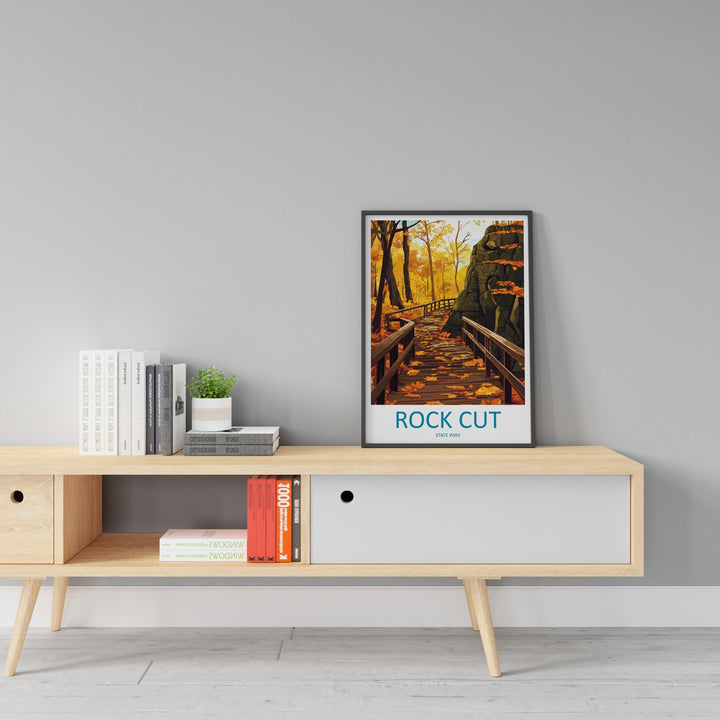 Rock Cut State Park Travel Print Rock Cut Wall Decor Illinois Rock Cut Art Rock Cut Wall Art Illinois Poster Gift for Nature and Outdoor