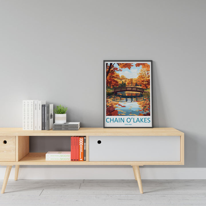 Chain O’Lakes State Park Travel Print Chain O’Lakes Wall Decor Illinois Chain O’Lakes Art Chain O’Lakes Wall Art Illinois Poster Gift