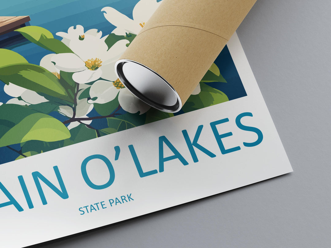 Chain O’Lakes State Park Travel Print Chain O’Lakes Wall Decor Illinois Chain O’Lakes Art Chain O’Lakes Wall Art Illinois Poster Gift