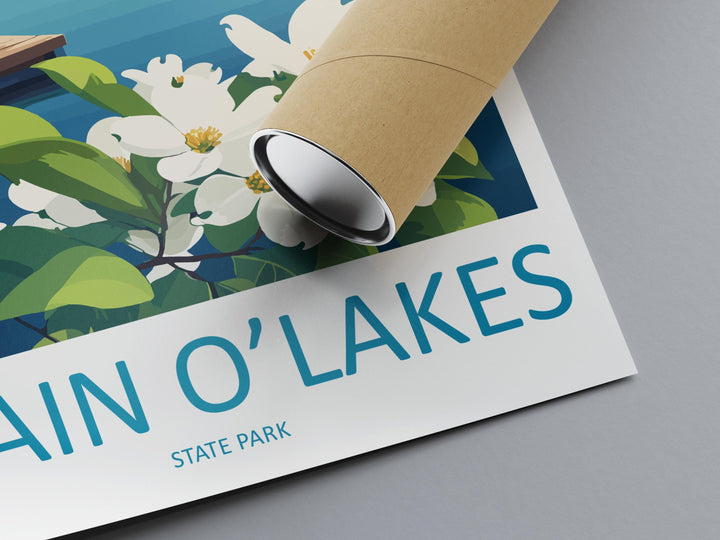 Chain O’Lakes State Park Travel Print Chain O’Lakes Wall Decor Illinois Chain O’Lakes Art Chain O’Lakes Wall Art Illinois Poster Gift