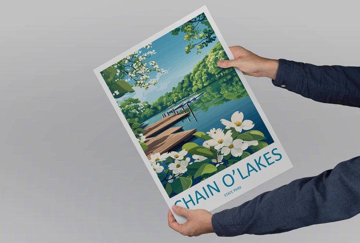 Chain O’Lakes State Park Travel Print Chain O’Lakes Wall Decor Illinois Chain O’Lakes Art Chain O’Lakes Wall Art Illinois Poster Gift