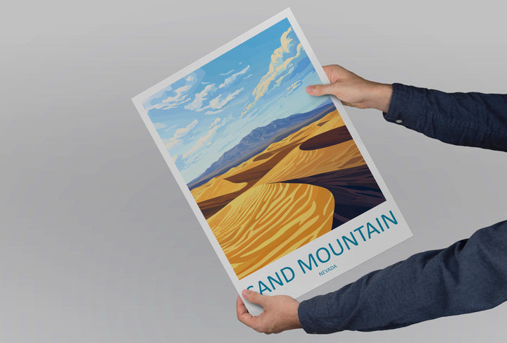 Sand Mountain Travel Print Sand Mountain Wall Decor Nevada Sand Mountain Art Sand Mountain Wall Art Nevada Poster Gift Sand Mountain Art
