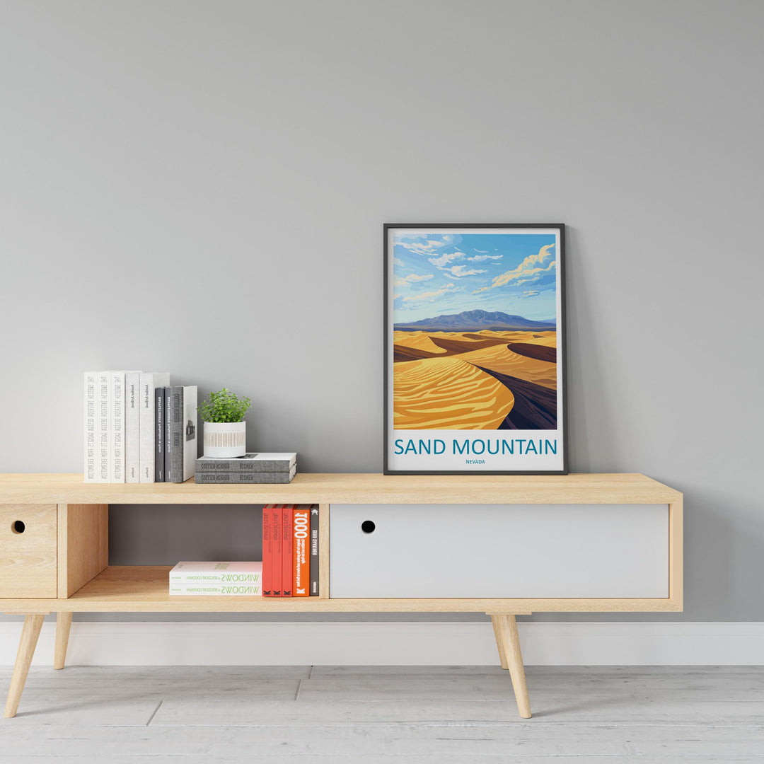 Sand Mountain Travel Print Sand Mountain Wall Decor Nevada Sand Mountain Art Sand Mountain Wall Art Nevada Poster Gift Sand Mountain Art
