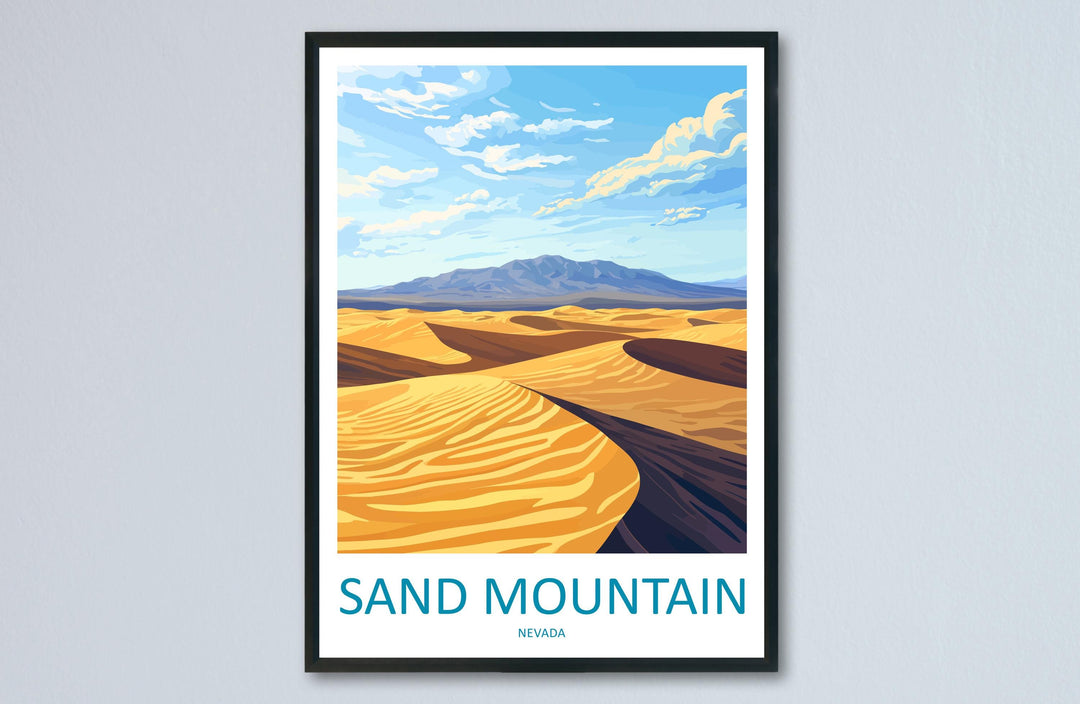 Sand Mountain Travel Print Sand Mountain Wall Decor Nevada Sand Mountain Art Sand Mountain Wall Art Nevada Poster Gift Sand Mountain Art