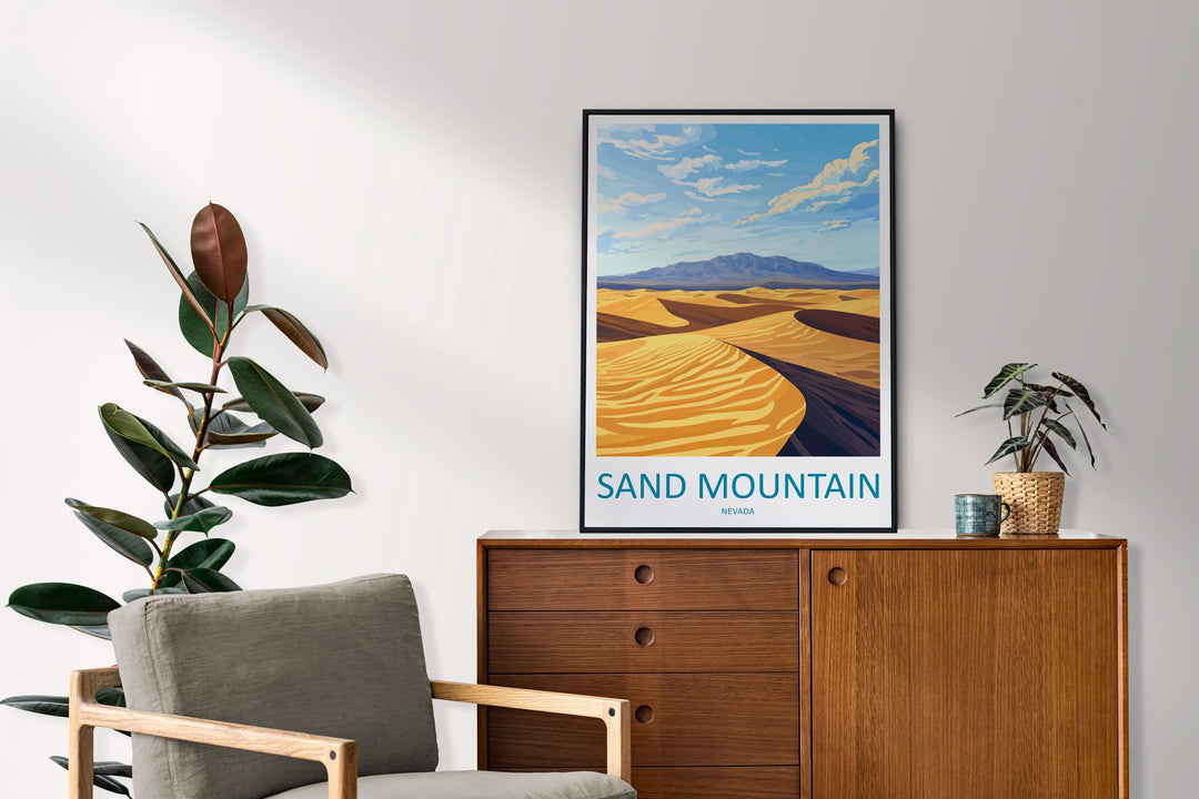 Sand Mountain Travel Print Sand Mountain Wall Decor Nevada Sand Mountain Art Sand Mountain Wall Art Nevada Poster Gift Sand Mountain Art