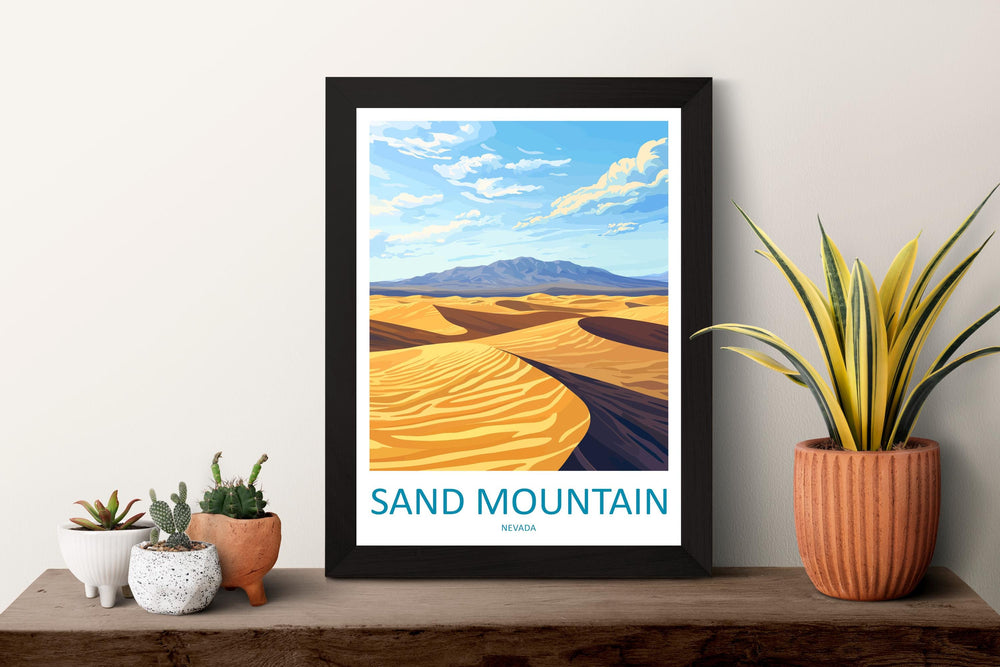 Sand Mountain Travel Print Sand Mountain Wall Decor Nevada Sand Mountain Art Sand Mountain Wall Art Nevada Poster Gift Sand Mountain Art