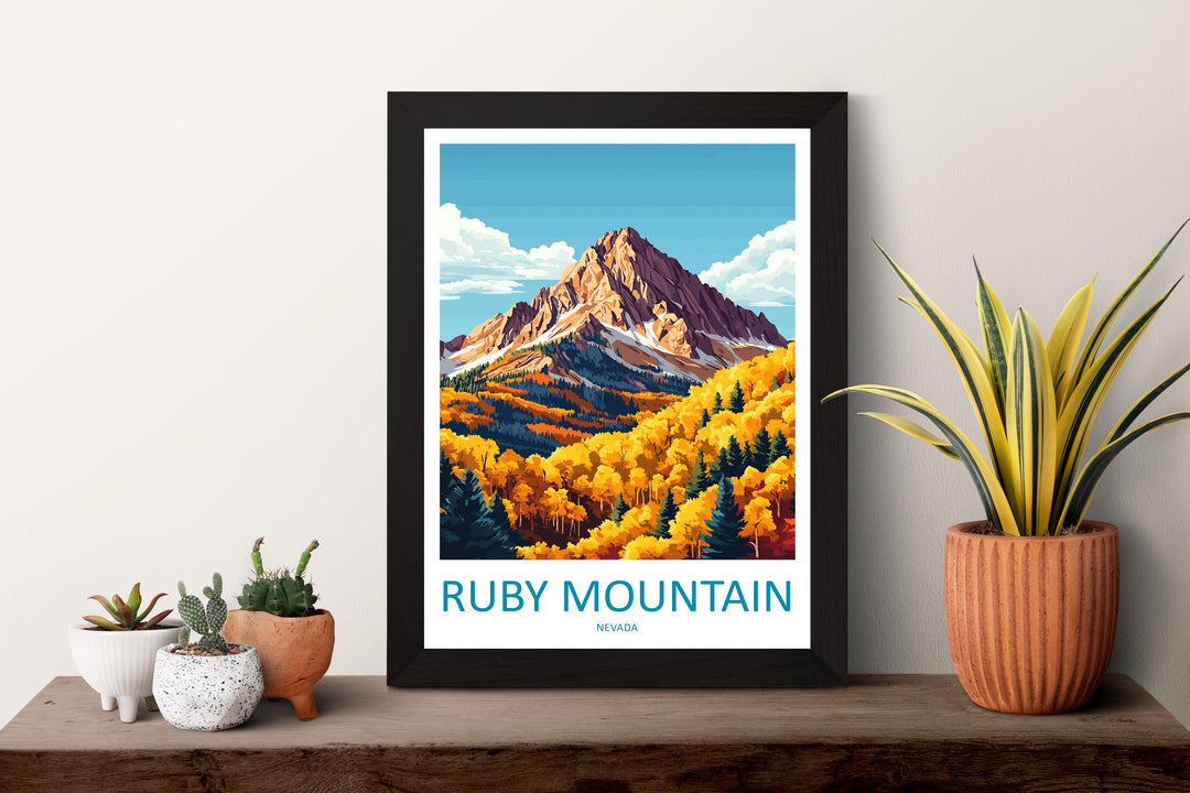 Ruby Mountain Travel Print Ruby Mountain Wall Decor Nevada Ruby Mountain Art Ruby Mountain Wall Art Nevada Poster Gift Ruby Mountain Art
