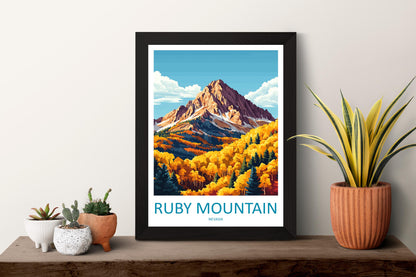 Ruby Mountain Travel Print Ruby Mountain Wall Decor Nevada Ruby Mountain Art Ruby Mountain Wall Art Nevada Poster Gift Ruby Mountain Art