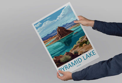 Pyramid Lake Travel Print Pyramid Lake Wall Decor Nevada Pyramid Lake Art Pyramid Lake Wall Art Nevada Poster Gift Pyramid Lake Wall Art